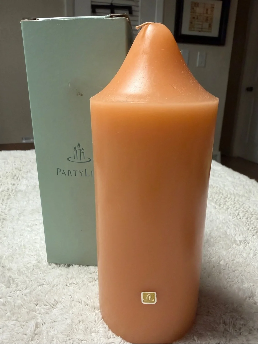 NWT Partylite 3 x 7” Pillar Candle in “Ginger Pumpkin”